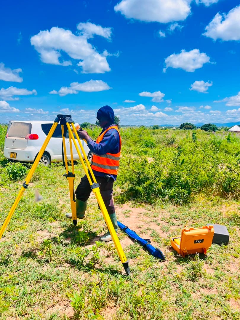 AfriScape surveyor measuring a farm parcel in Pwani